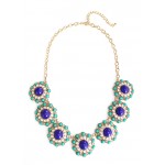 Tropic Circle Mint Navy Opal Statement Necklace
